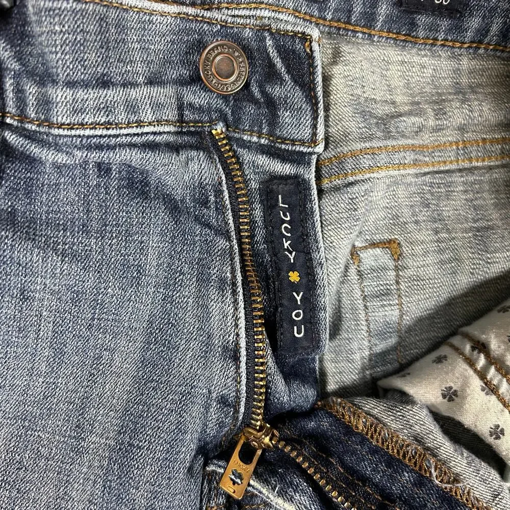 Lucky Brand 221 Straight Jeans Men's 34x30 Blue Cotton Blend‎ Denim Pants *Flow